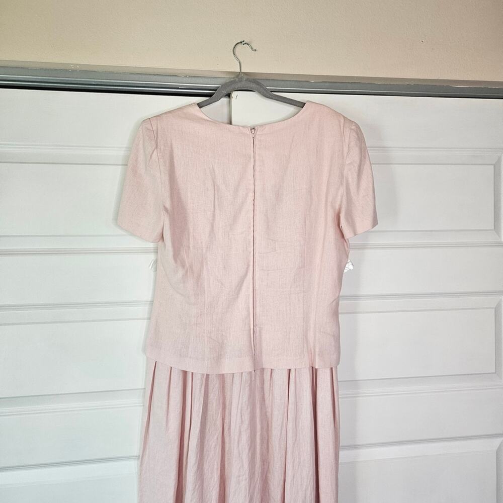 Vintage Karin Stevens Pink Embroidered Tea Dress | Mother of the Bride | 14 - Picture 5 of 8
